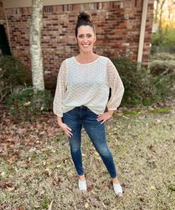 Kori America Ivory Dot Blouse TOPS