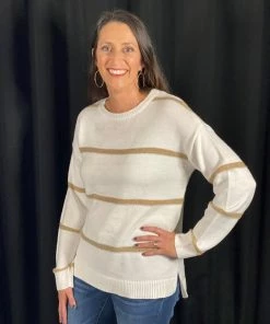 Andree By Unit Ivory Gold Sweater TOPS