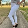 White High Rise Ankle Detail Judy Blue Jeans BOTTOMS