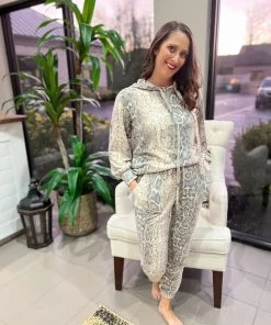 Cherish Brushed Snake Skin Joggers BOTTOMS