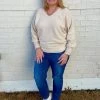 Jodi TOPS Cream Ribbed Sweater