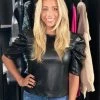 Ellison Faux Leather Puffer Top