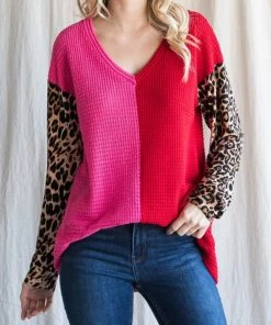 Jodifl Two Tone Leopard Top TOPS