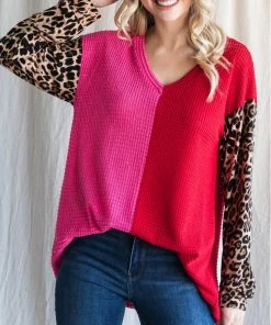 Jodifl Two Tone Leopard Top TOPS
