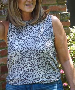 Ruby Stone Boutique TOPS Leopard Print Sleeveless Tank
