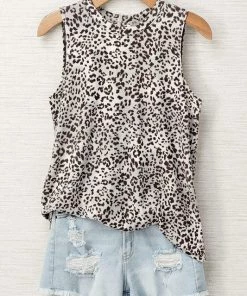 Ruby Stone Boutique TOPS Leopard Print Sleeveless Tank