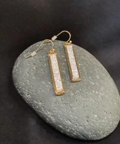 Ruby Stone Boutique Druzy Stone Bar Earrings ACCESSORIES