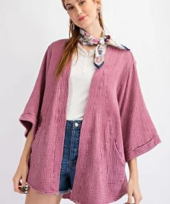Easel Mineral Washed Kimono OUTERWEAR