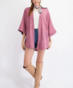 Easel Mineral Washed Kimono OUTERWEAR