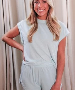 Mono B Seafoam Terry Shorts BOTTOMS