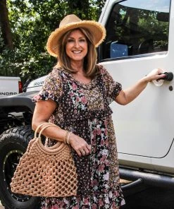 Ruby Stone Boutique DRESSES Mixed Media Floral Dress