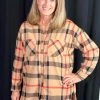 Jodifl TOPS Mocha Black Plaid Top