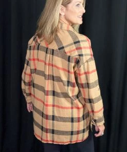 Jodifl TOPS Mocha Black Plaid Top