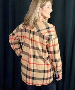 Jodifl TOPS Mocha Black Plaid Top