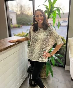 Cherish Snake Skin Thermal Top