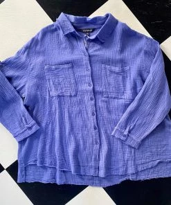 Davi & Dani TOPS Muslin Button-Up Top