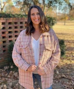 Davi & Dani TOPS Pretty In Pink Shacket