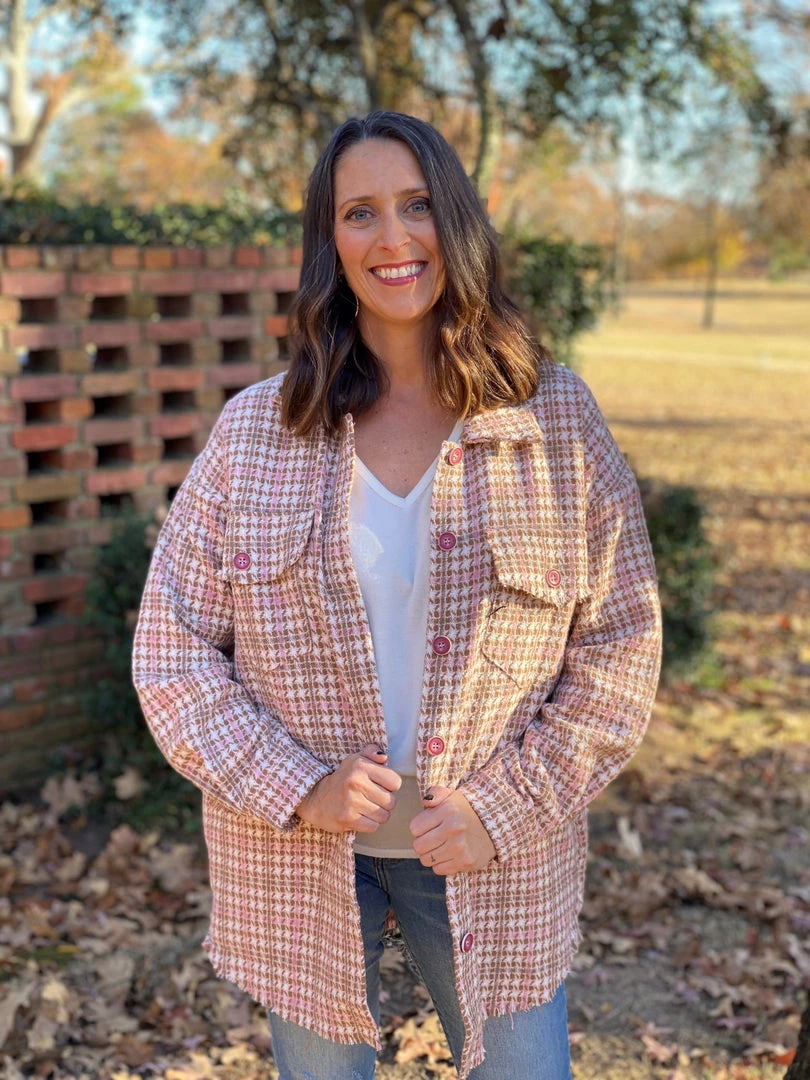 Davi & Dani TOPS Pretty In Pink Shacket