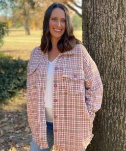 Davi & Dani TOPS Pretty In Pink Shacket