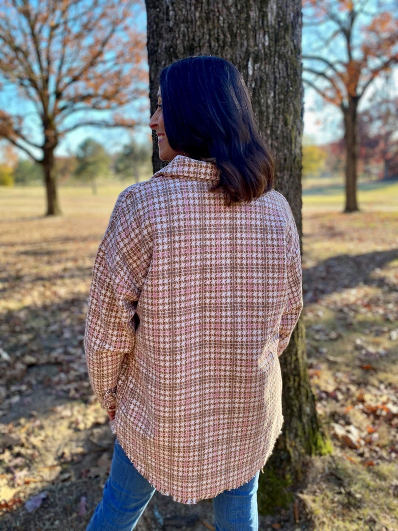 Davi & Dani TOPS Pretty In Pink Shacket