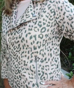 Andree By Unit Blush Leopard Moto Jacket OUTERWEAR