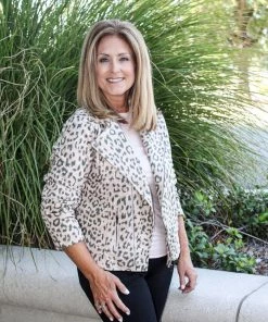 Andree By Unit Blush Leopard Moto Jacket OUTERWEAR