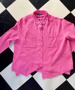 Davi & Dani TOPS Muslin Button-Up Top