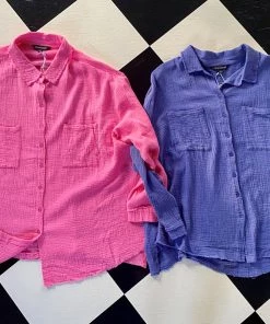 Davi & Dani TOPS Muslin Button-Up Top