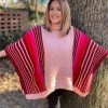 Jodifl TOPS Pink Poncho Sweater