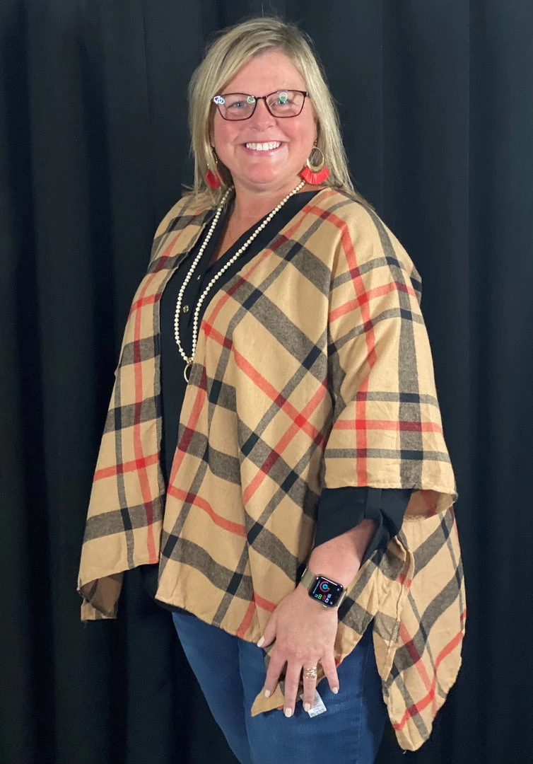 Andree By Unit OUTERWEAR Plaid Poncho