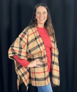 Andree By Unit OUTERWEAR Plaid Poncho