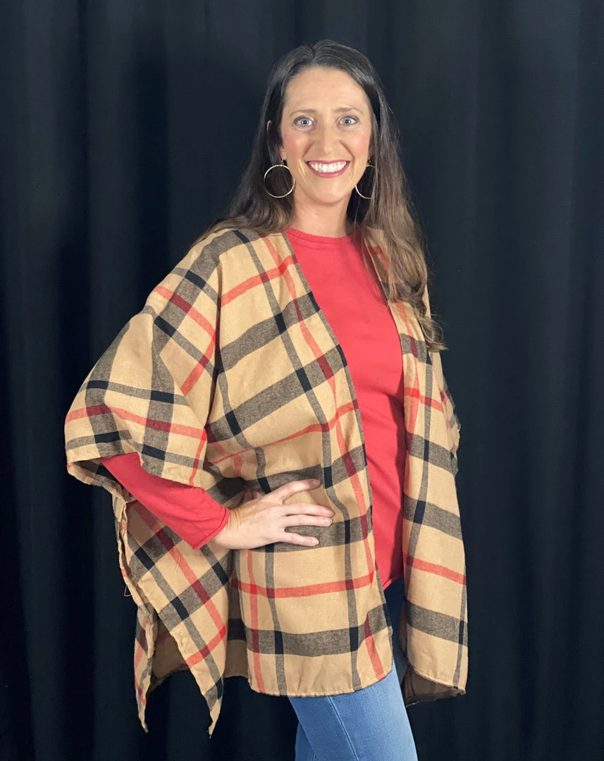 Andree By Unit OUTERWEAR Plaid Poncho