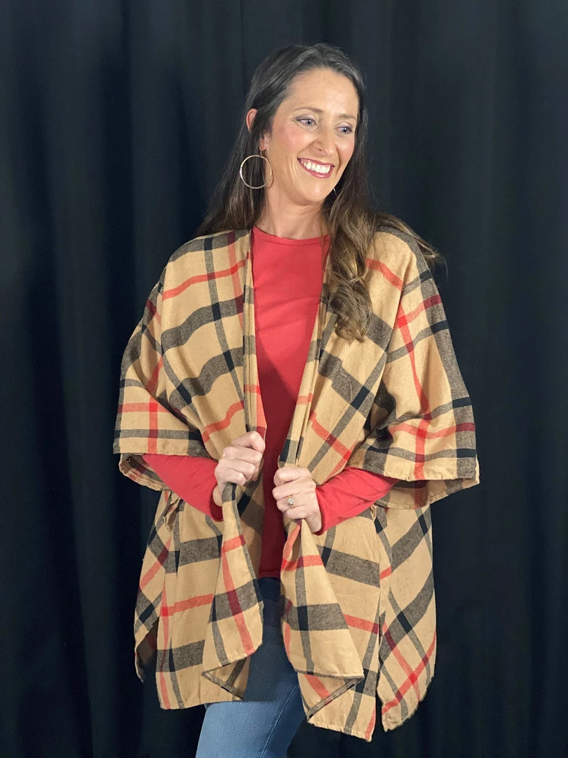 Andree By Unit OUTERWEAR Plaid Poncho