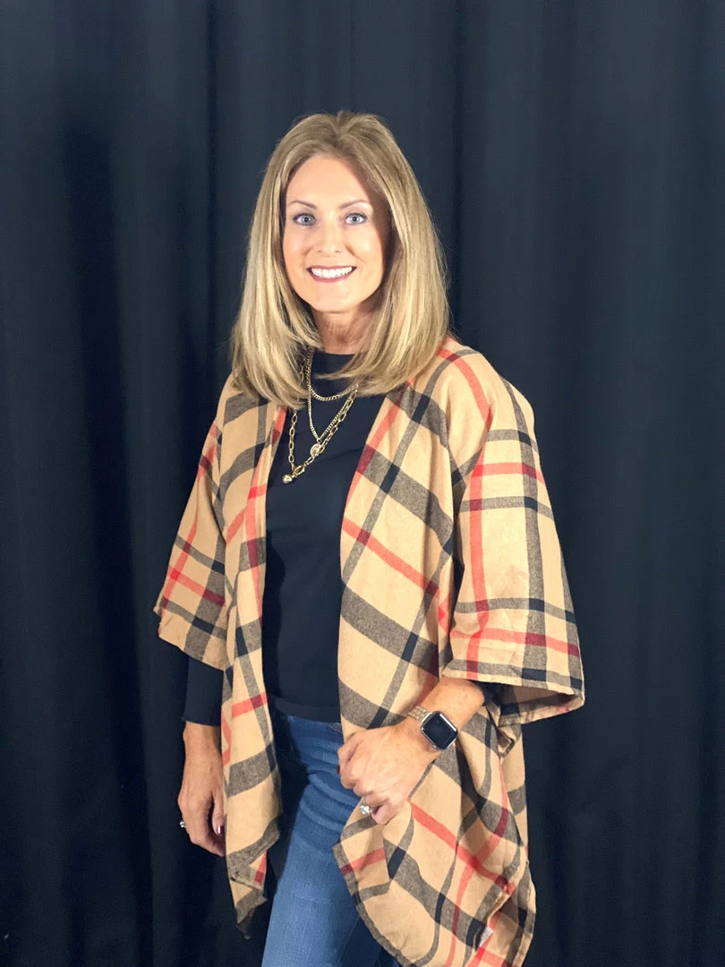 Andree By Unit OUTERWEAR Plaid Poncho