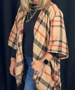 Andree By Unit OUTERWEAR Plaid Poncho