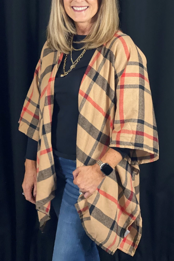 Andree By Unit OUTERWEAR Plaid Poncho