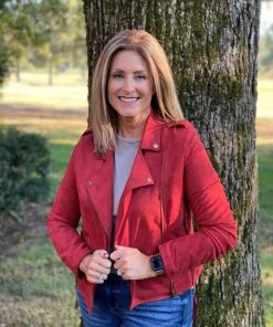 Ellison OUTERWEAR Red Moto Jacket