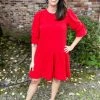 Ruby Stone Boutique DRESSES Drop Waist Red Dress