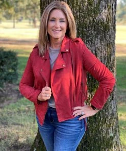 Ellison OUTERWEAR Red Moto Jacket