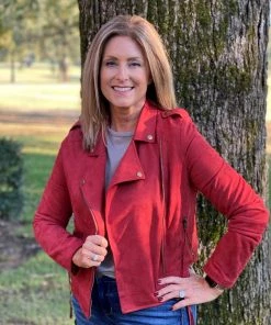 Ellison OUTERWEAR Red Moto Jacket