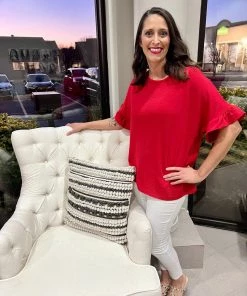 Ruby Stone Boutique TOPS Ruffle Sleeve Top