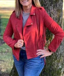 Ellison OUTERWEAR Red Moto Jacket