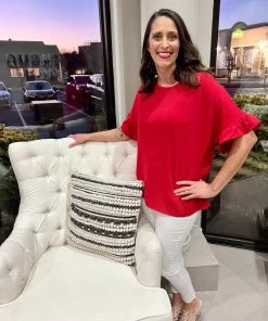 Ruby Stone Boutique TOPS Ruffle Sleeve Top