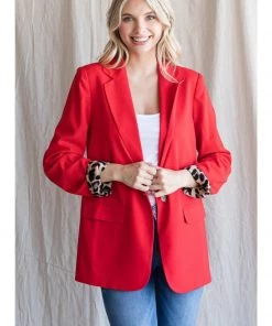 Jodifl Red Leopard Blazer