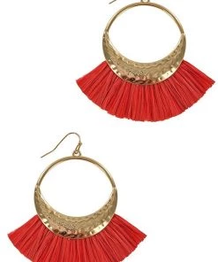 Lucy Lou Red Fan Earring ACCESSORIES