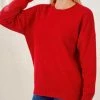 Zenana TOPS Red Crew Sweater