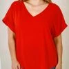 Zenana Red V-Neck Top TOPS