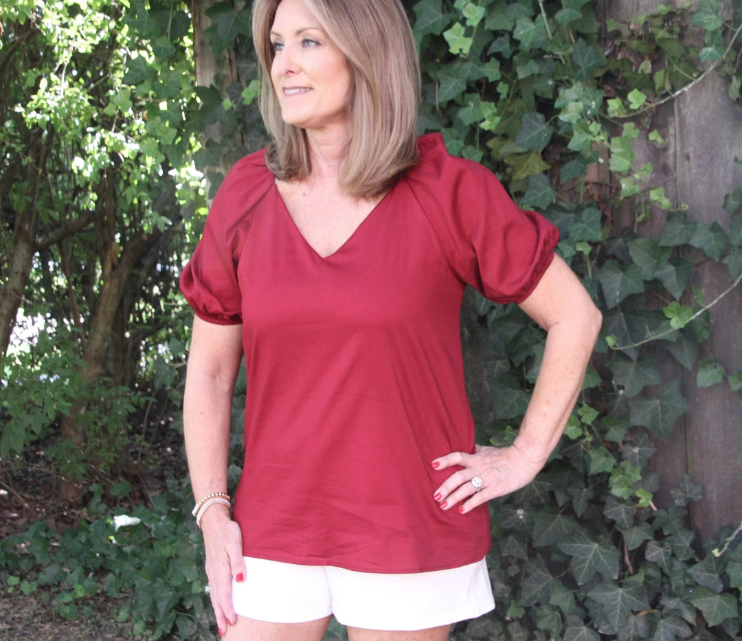 Ruby Stone Boutique Red Jewel Top