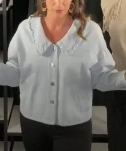 Ellison TOPS Ruffle Collar Denim Jacket