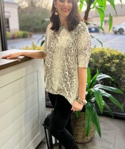 Cherish Snake Skin Thermal Top